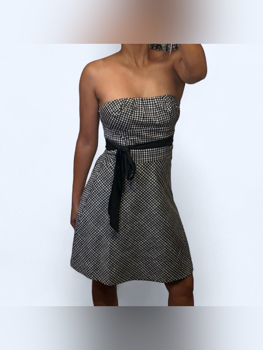 Coquette Gingham Strapless A-Line Dress by White House Black Market!